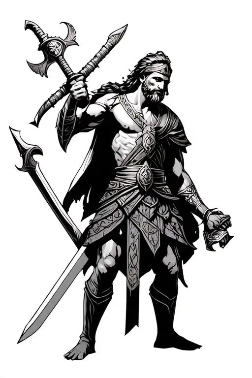 Trojan Warrior Wielding A Sword