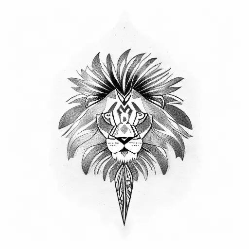 Lion With Crow Feathers