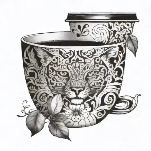 A Coffee Cup With A Hidden Animal Design Inside