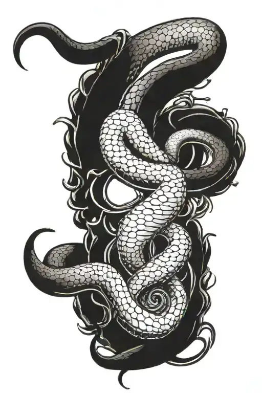 Snake Wrapped Around An Organ Heart Shape