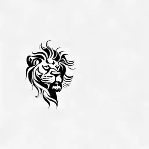 A Lion's Head On A Black Background