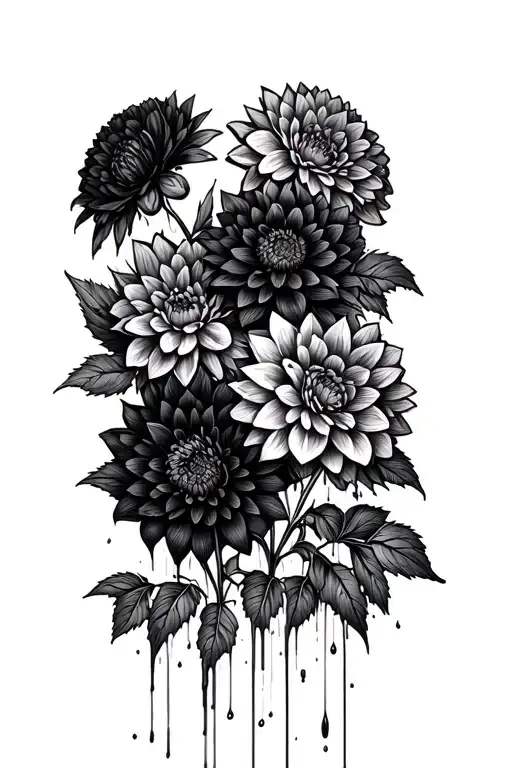 Water Spill Black Dahlias