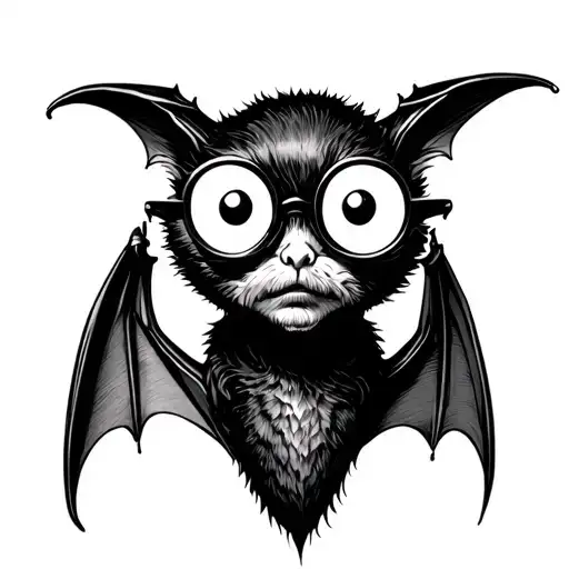 Bat With Round Glasses Perched Atop