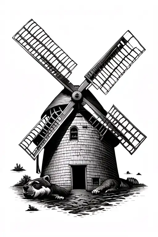 Windmill And Blackbear Animal Inspired