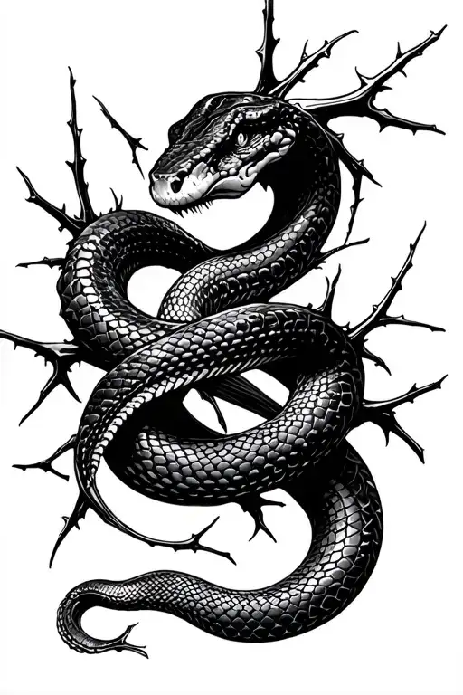 Snake And Thorns Wrapped