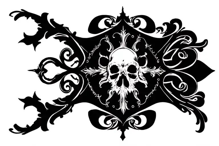 Gothic Ornamental Tattoo Desing Chest And Clavicles Plus Sigilism