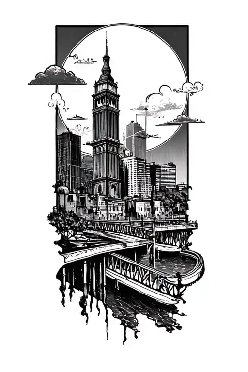New Orleans Sky Line Art