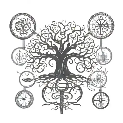 A Family Tree Intertwined With Stethoscopes And Medical Symbols