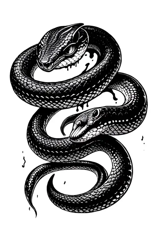 Plain Snake Slithering Sharp Metel Blood