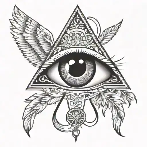 Lion Eye Of Horus And Falling Angel