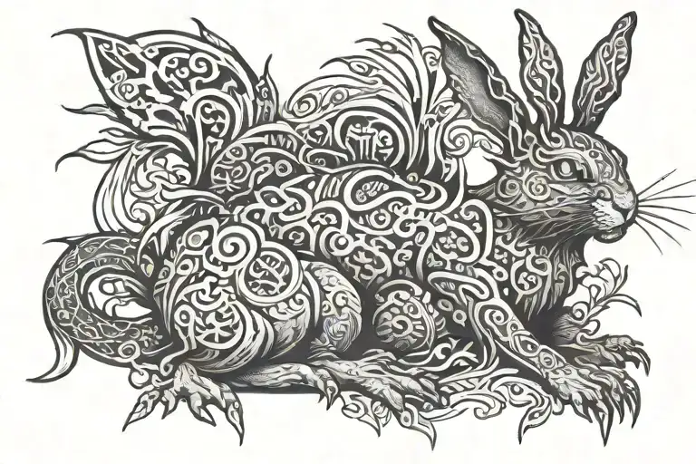 Wild Demon Rabbit Sitting