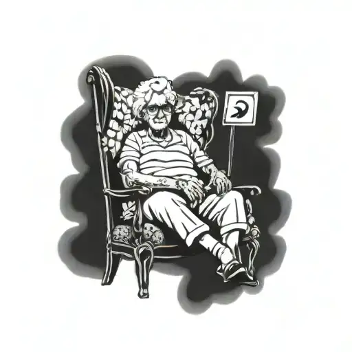 A Portrait Of Grandma Sitting In Her Favorite Chair