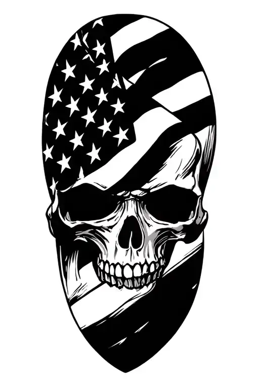 Skull American Flag Outlaw