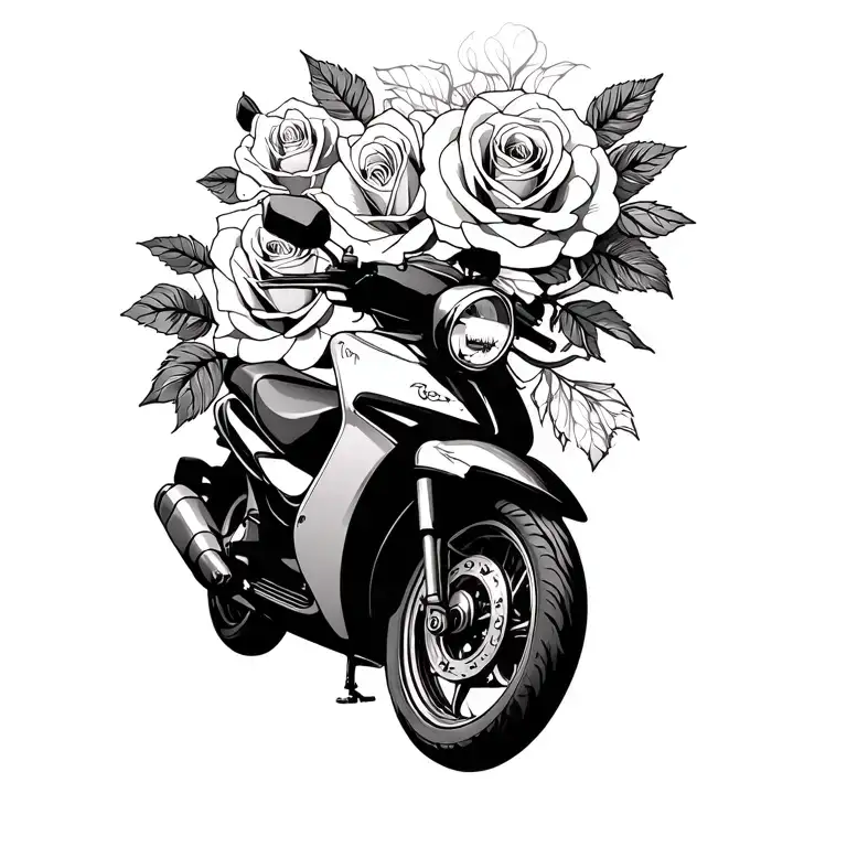 Moped And Roses