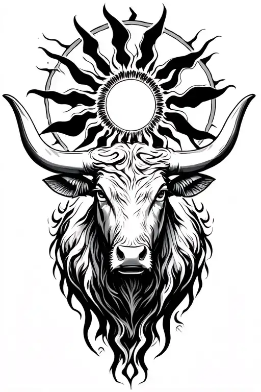 Sun With A Taurus Bull