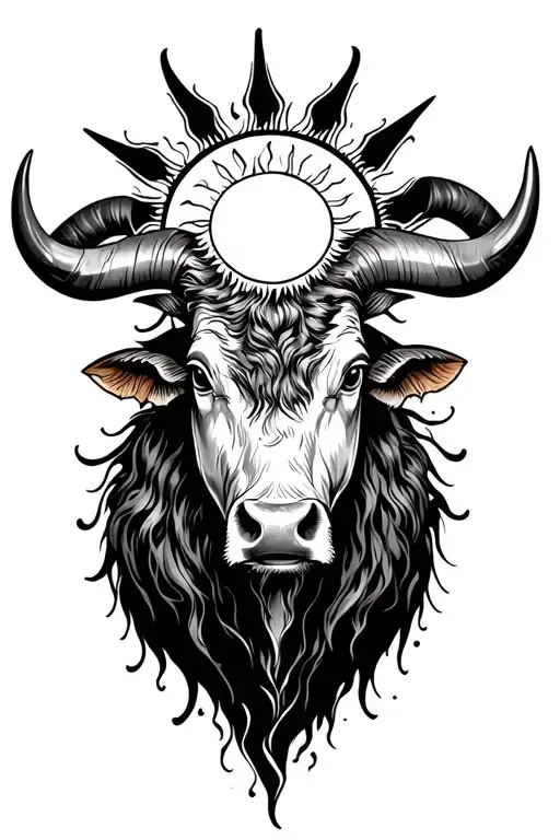 Sun With A Taurus Bull
