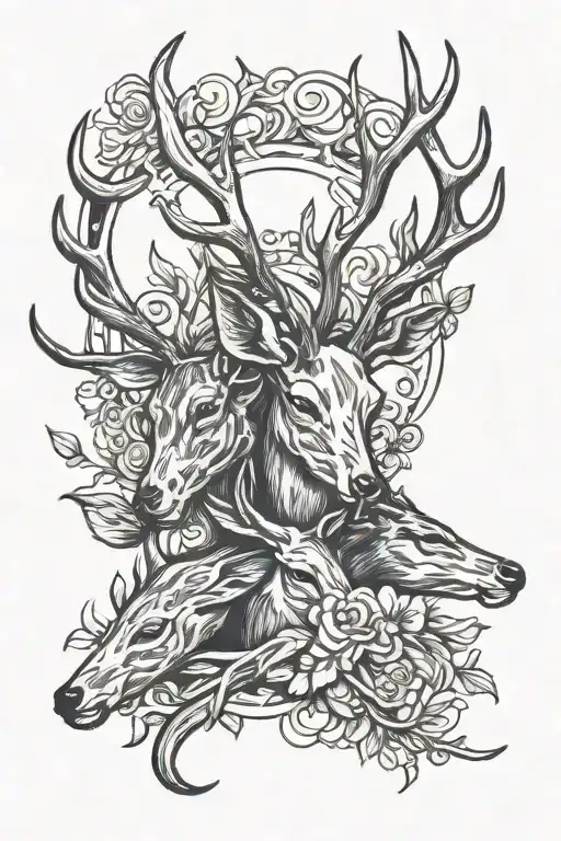 Two Deer Antlers Knotted Together Symbolizing The Client's Love