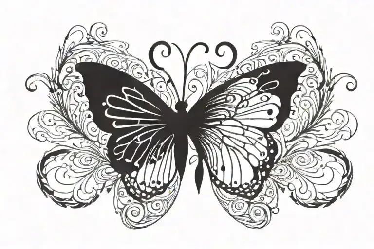 Butterfly Wing Connected To A Infinity Symbol With Beau Plaisance On Top On The Infinity Symbol