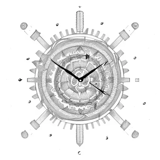 Scorpio Constellation With Clock Gears