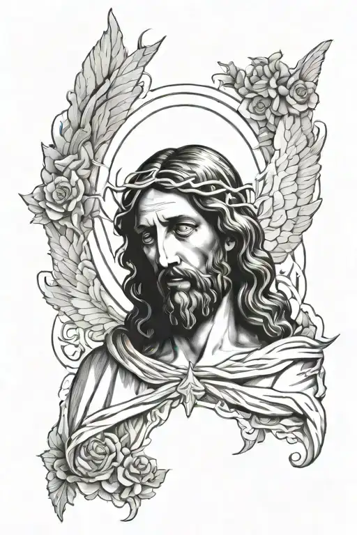 Jesus Angel Shroud Blood God