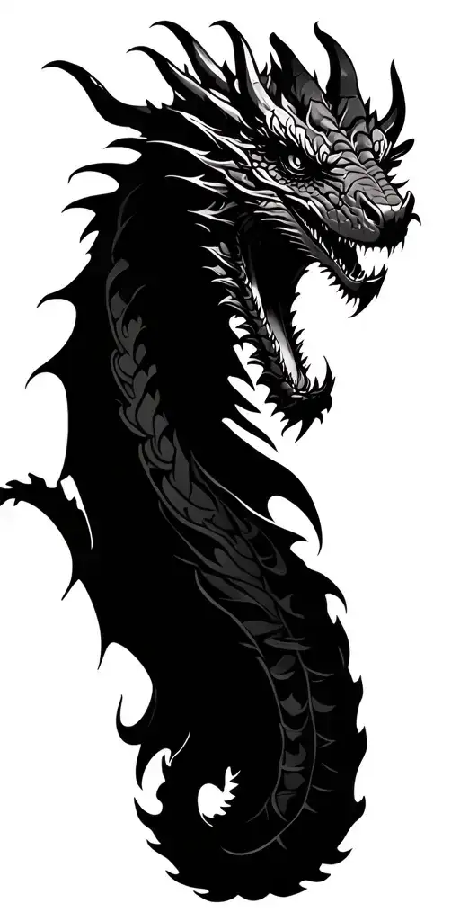 Bold Fierce Dragon Head Tattoo Wrapped Around Arm Sleeve