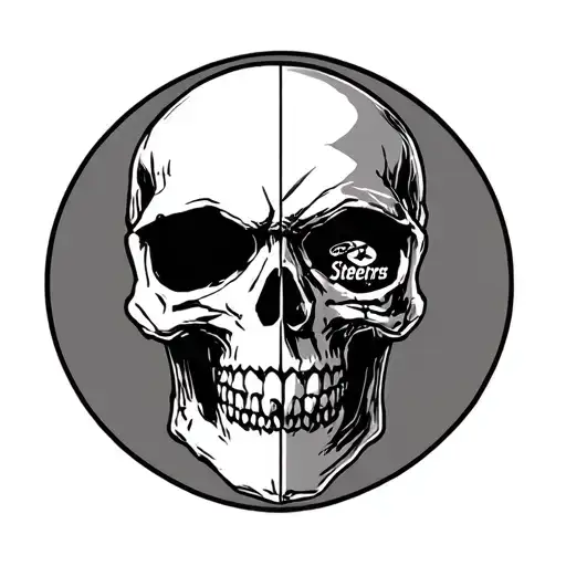 Skull Inside Steelers Emblem Merged