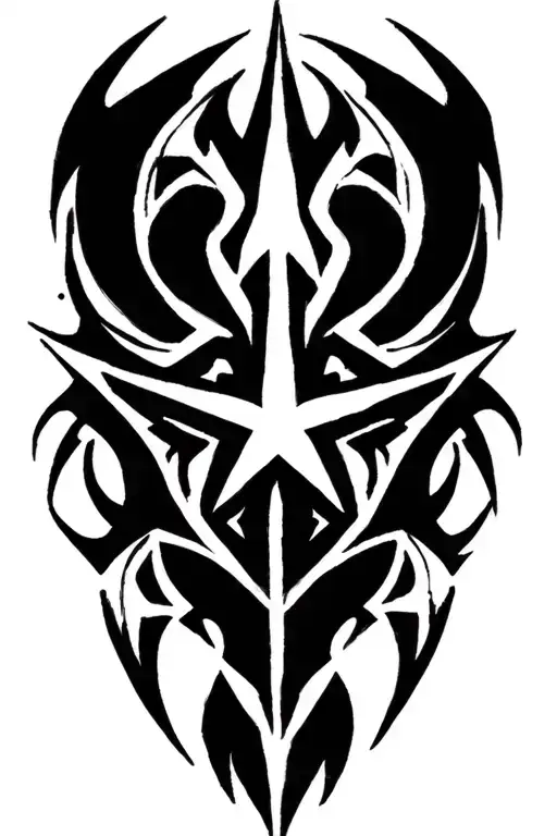 Chaos Symbol Star 8 Points Tribal