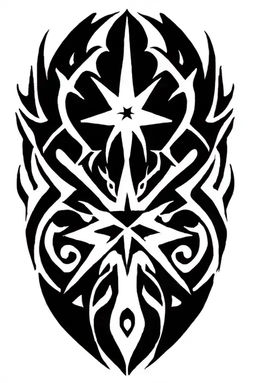Chaos Symbol Star 8 Points Tribal