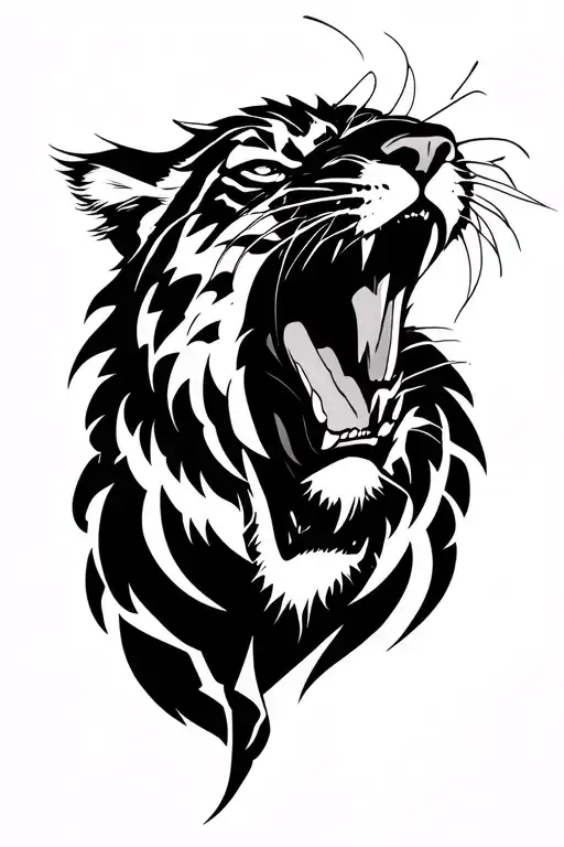 Puma Roaring With Lightning