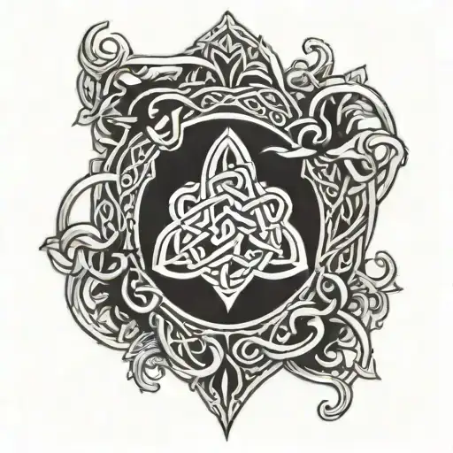 Shield Celtic Knot Roots Surrounded