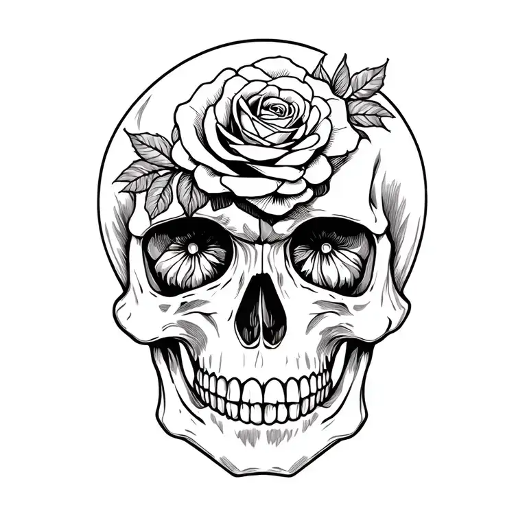 Skull With Roses