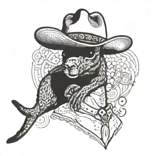 Kangaroo With A Cowboy Hat