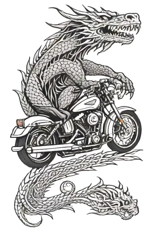 Harley Davidson Motorcycle Dragon