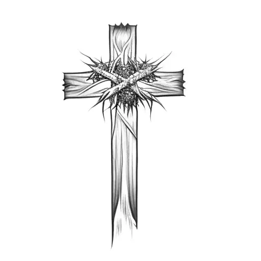 A Cross With A Crown Of Thorns