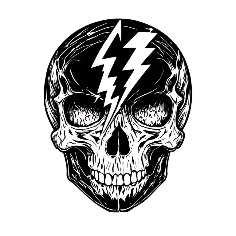 Skull Spitring Lightning Bolt