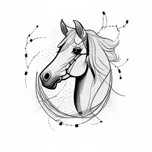 A Majestic Horse Galloping Through A Field Of Barbed Wire