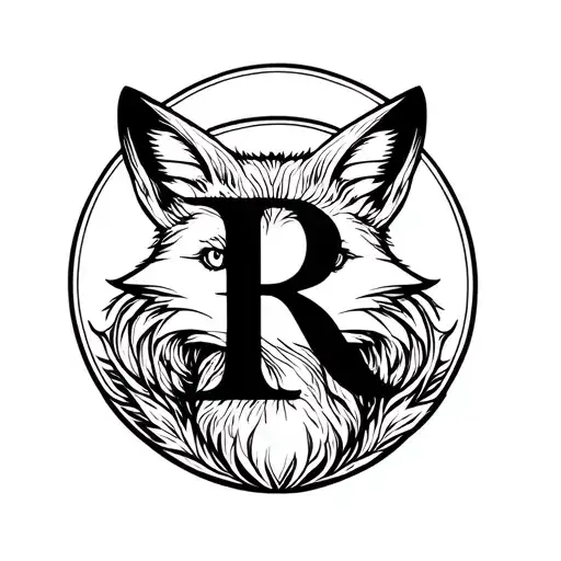 Initial R With A Fox