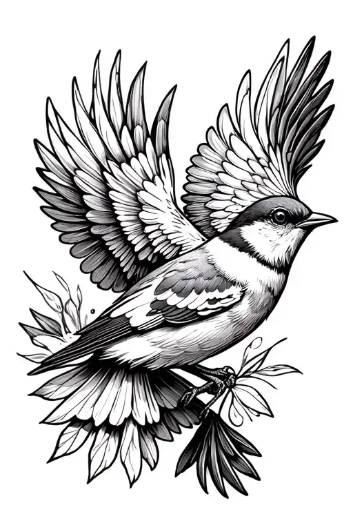 Baby Bird Flying Away