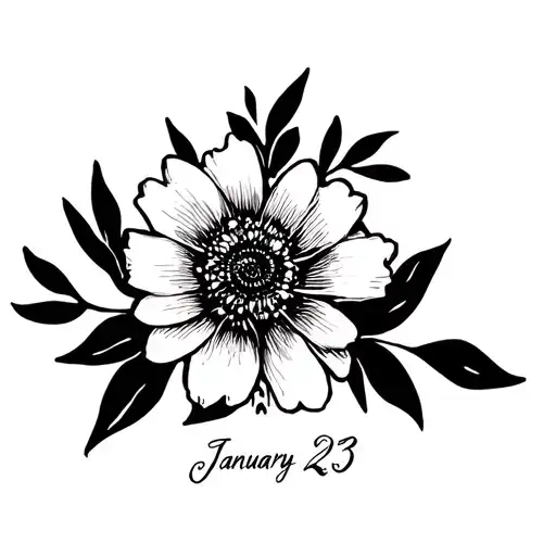 January 23 2005 Birth Date With Flower Design