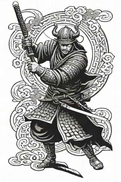 Samurai Warrior Wielding