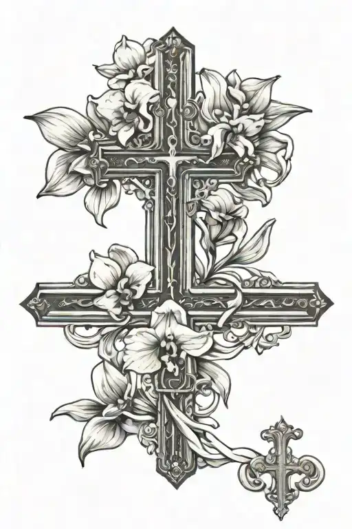 Angle With Bible Verses With Crosses With Orchids