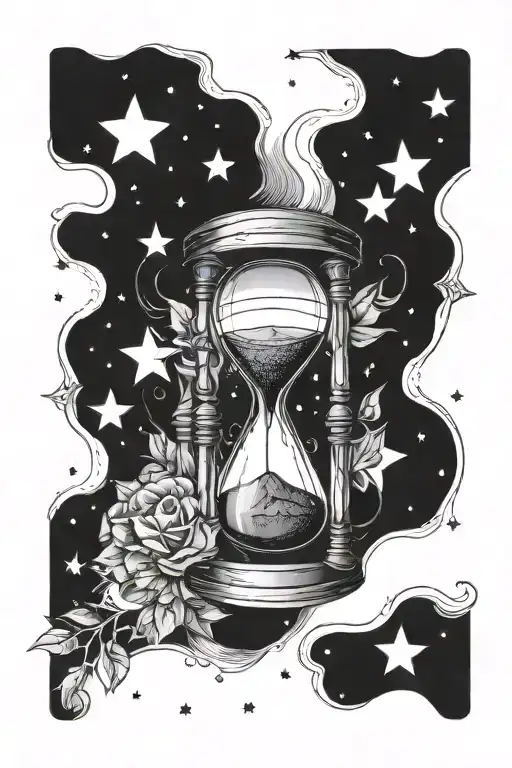 Hourglass Surrounded By Stars