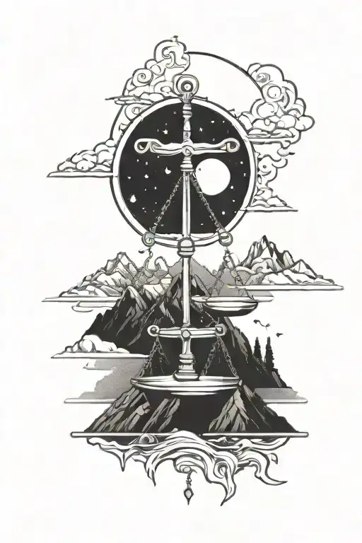 Libra And Mountain Range