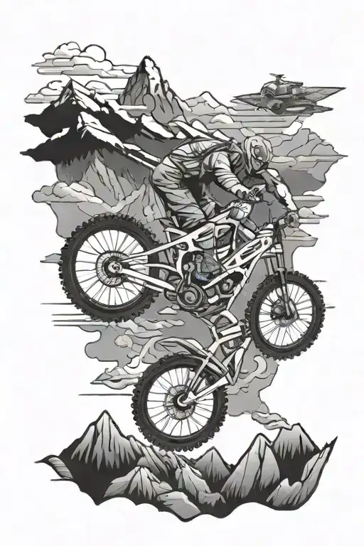 Tattoo For Mountain Bike Mechanic Representing Nepal