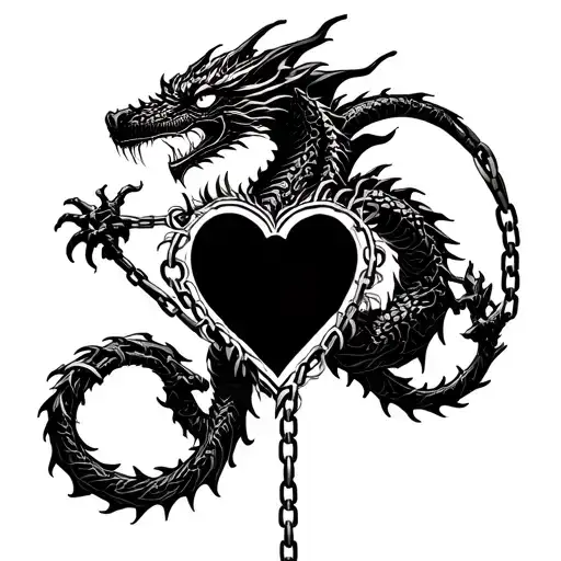Dragon Holding Chained Hart