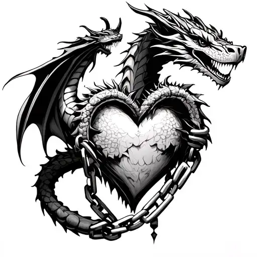 Dragon Holding Chained Hart