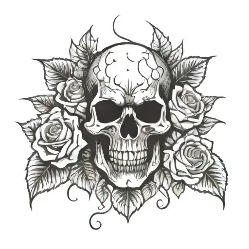 Vampire Skull And Roses