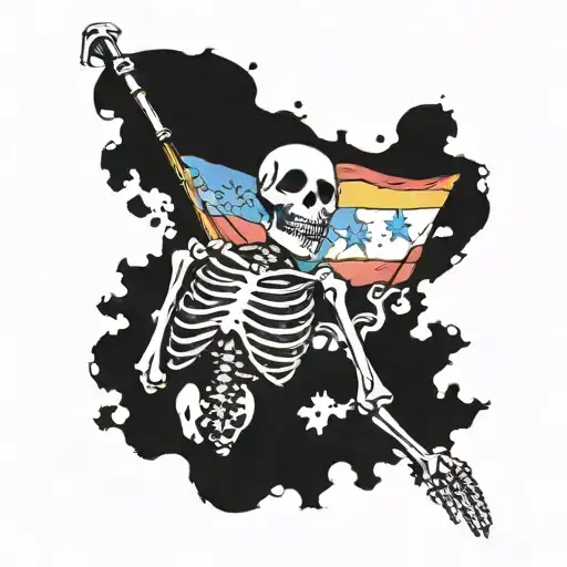 Skeleton And Venezuelan Flag