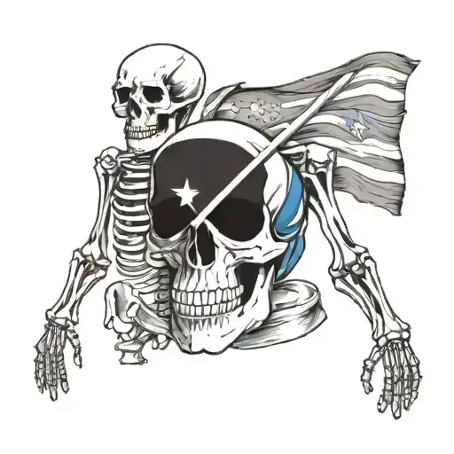 Skeleton And Venezuelan Flag Incorporated