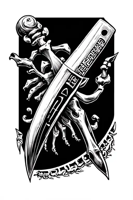 Bones A Knife With Hieroglyphics